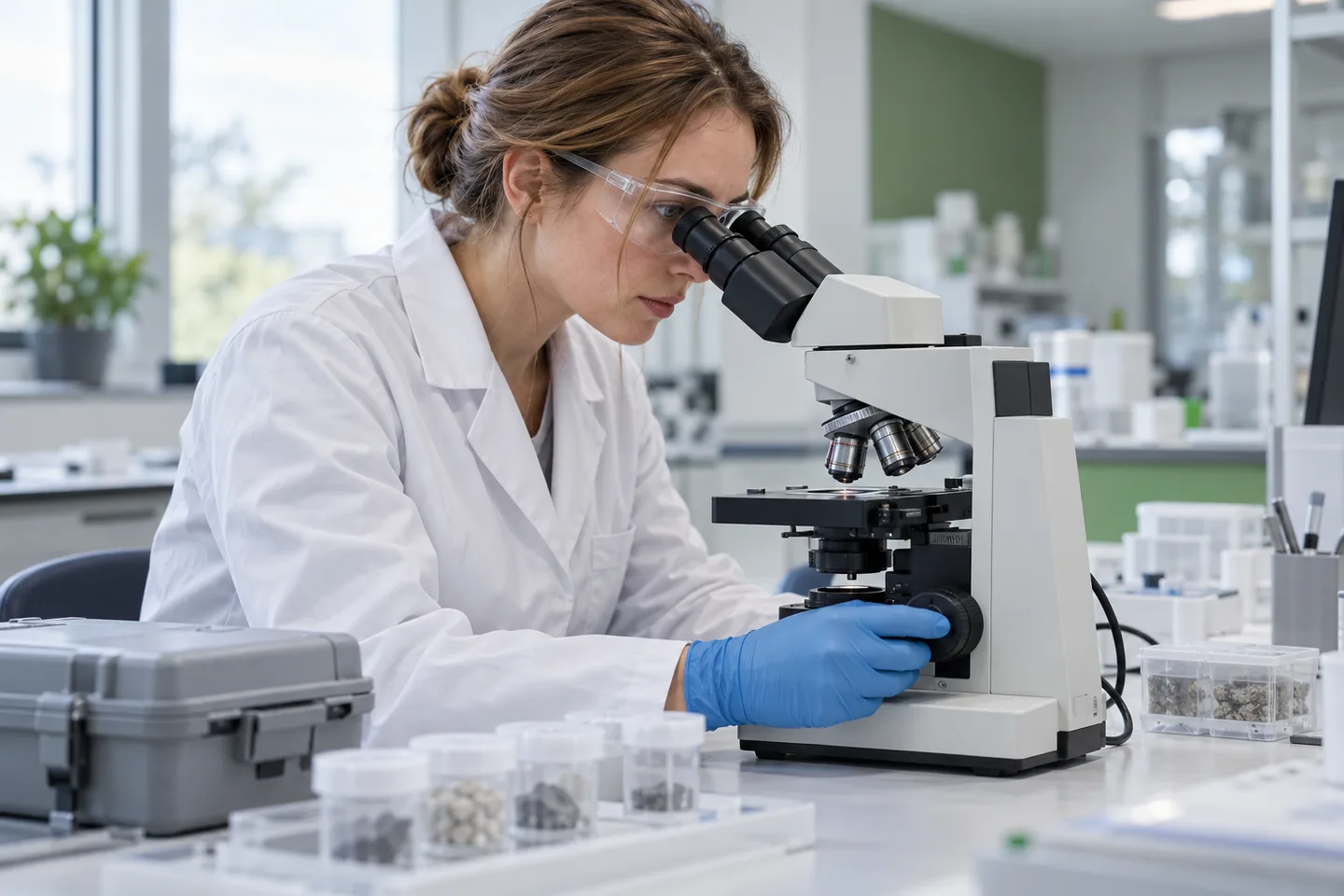 Illustration d’une analyse au microscope en laboratoire