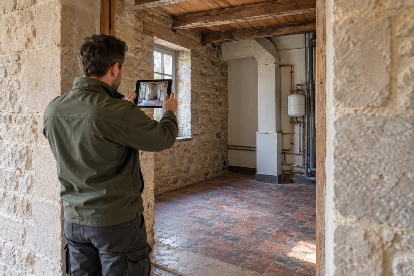 Repérage photographique avant rénovation d’une maison en pierre en Wallonie