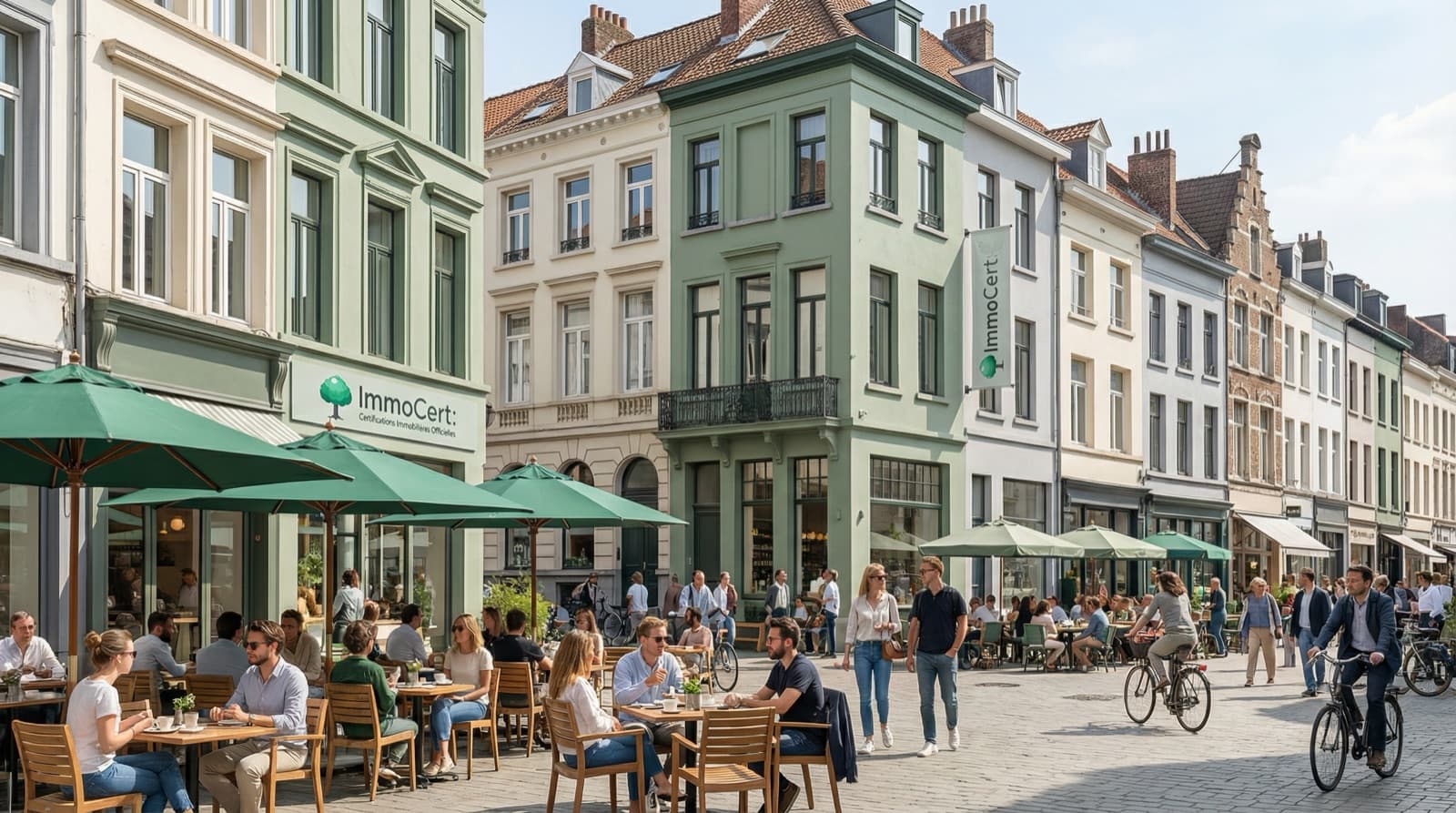 Certificat PEB Saint-Gilles — Parvis et maisons mitoyennes rénovées