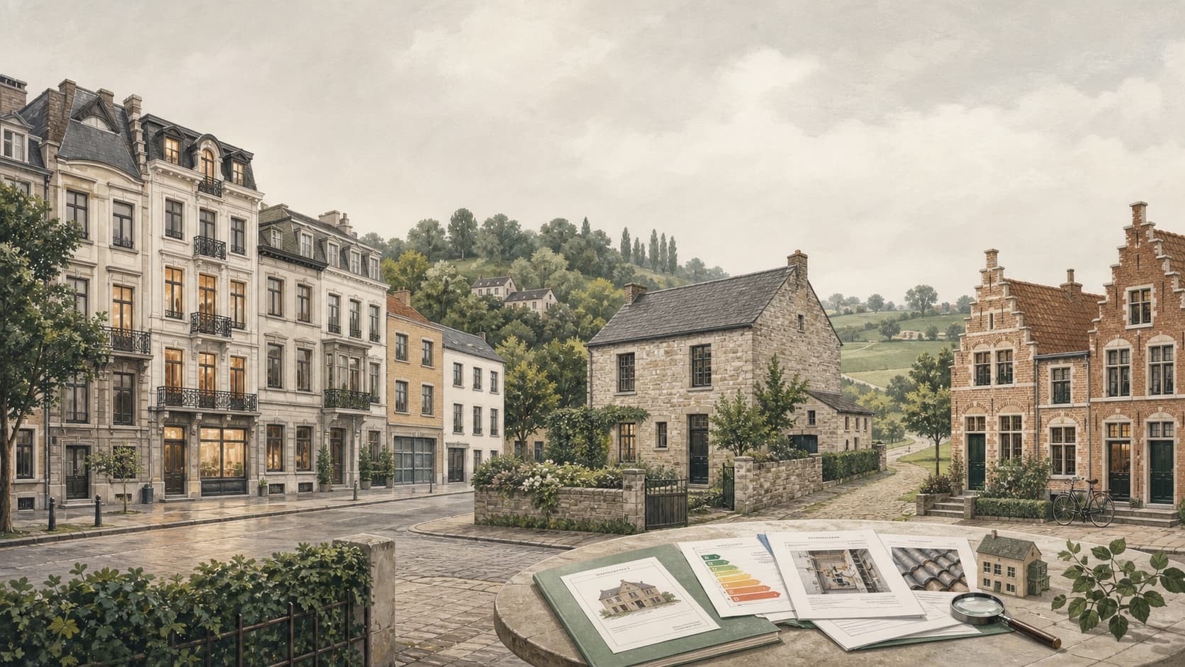 Maisons de Bruxelles, Wallonie et Flandre avec un dossier de vente immobilière