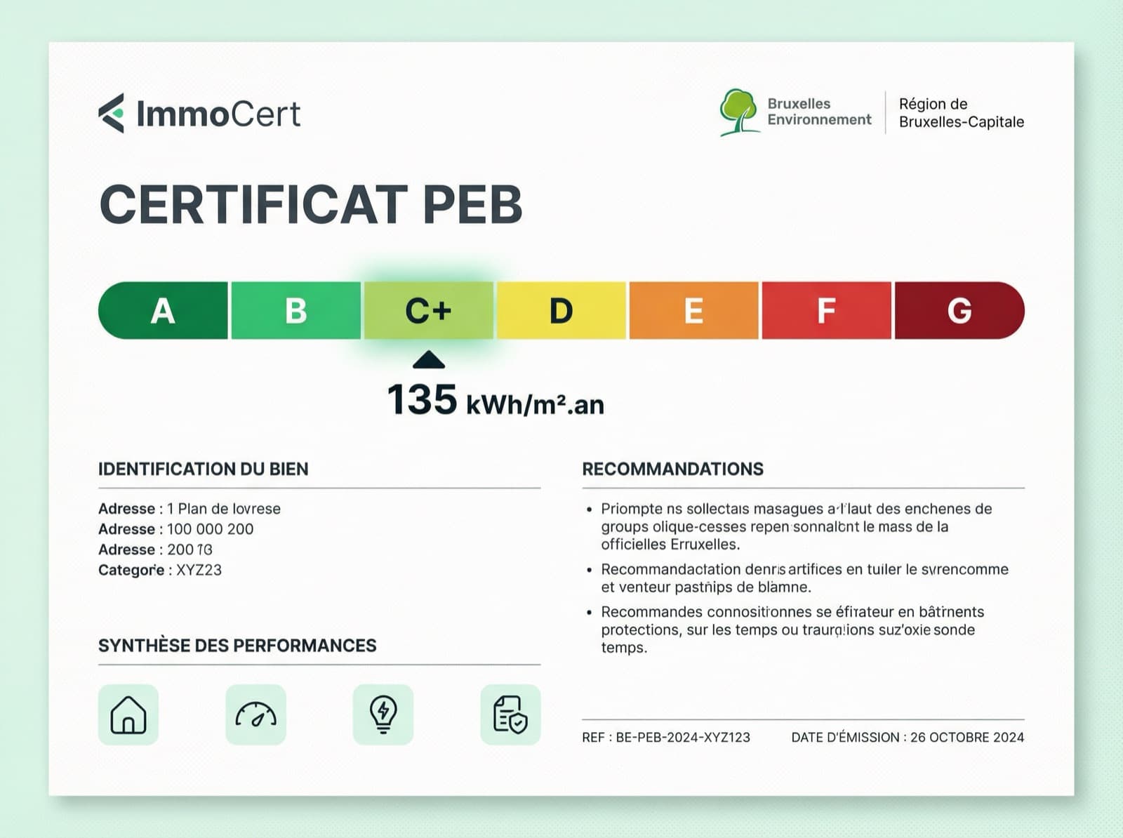Illustration editoriale pour le certificat PEB Wallonie
